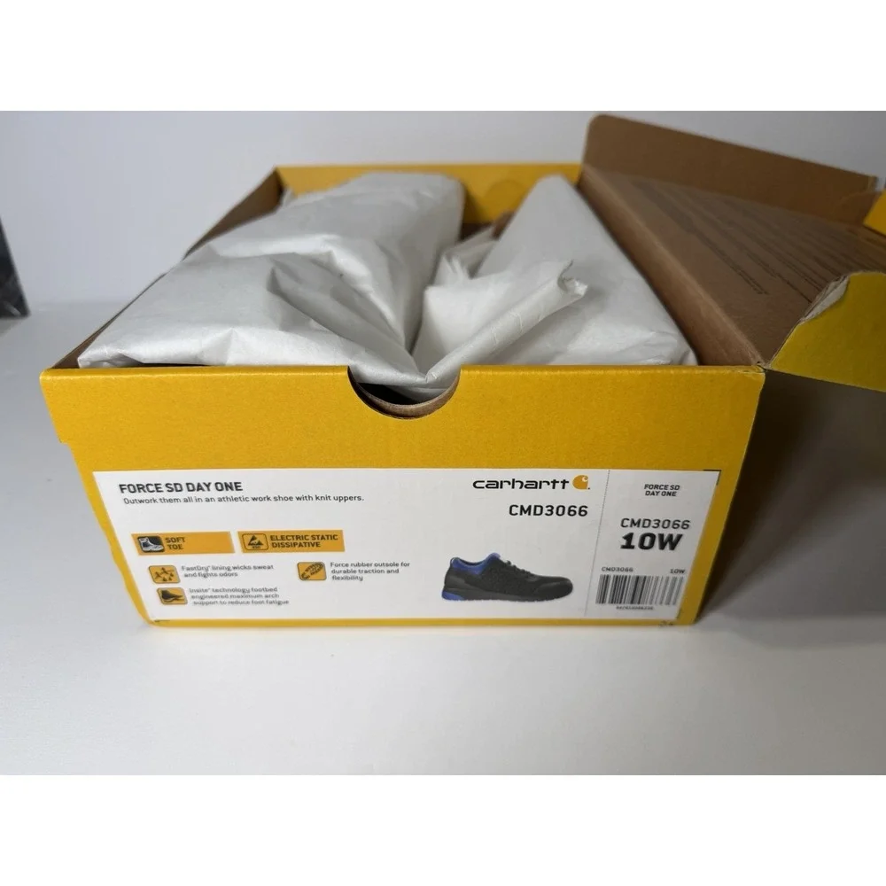 Carhartt Size 10W FORCE DAY ONE SAFETY Black New Men's Soft Toe Work Shoes
